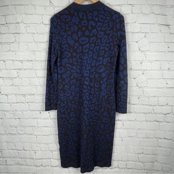 BANANA REPUBLIC leopard print metallic stretch knit sweater dress, size S - Picture 3 of 16